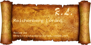 Reichenberg Lóránt névjegykártya